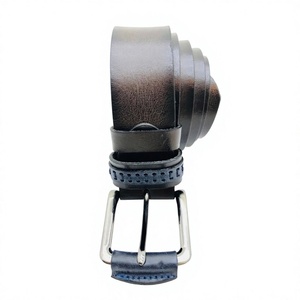 Cinturón de Cuero 100% Vacuno Personalizado OEM ODM con Hebilla Cuadrada de Acero, Ecológico, Vintage, para Hombre, Personalizable, de 38 cm de Ancho, Sólido, en Oferta - Product Image 3