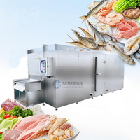 1500kg/uur IQF Tunnel Snelvriesmachine voor fruit, groene erwten, gebakken aardappelreepjes, vis & inktvis - RVS motor