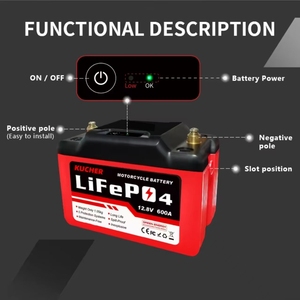 <span class=keywords><strong>Batterie</strong></span> de moto KUCHER 12,8 V 6 Ah LiFePO4, capacité réelle garantie, anti-fuite, démarrage facile pour YTX9-<span class=keywords><strong>BS</strong></span> YTX7A-<span class=keywords><strong>BS</strong></span> <span class=keywords><strong>YT12A</strong></span>-<span class=keywords><strong>BS</strong></span> - Product Image 3