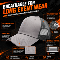 Casquette de baseball personnalisée en coton avec logo d'équipe, maille en nylon sur le devant, casquette de camionneur promotionnelle, respirante, pour l'extérieur, vente en gros