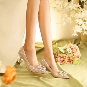 Zapatos de Novia de Cristal de Lujo, Tacones Altos para Mujer, Zapatos de Tacón de Aguja para Boda/Promoción/Fiesta, Pedidos al por Mayor, Calidad Garantizada - Product Image 3