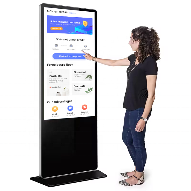 43 49 55 Inch Floor Standing Interactive LCD Advertising Display Indoor Signage NoTouch/Touch Screen Digital Kiosk