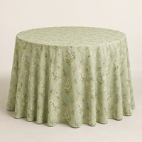 Nappe Ronde en Polyester et Lin à Motif Personnalisé, Vente en Gros, Idéale pour Mariages en Extérieur, Événements et Location de Fêtes
