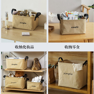 Sac fourre-tout <span class=keywords><strong>en</strong></span> lin pour rangement domestique avec poignées <span class=keywords><strong>en</strong></span> PU, grande capacité pour le linge et les courses, logo personnalisé pour les grossistes - Product Image 5