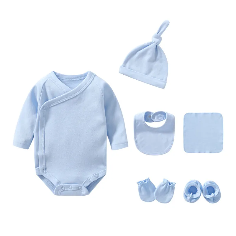Romper Clothes Onesie Socks Cloth Saliva Towel Soiled Color Boy Girl Present Infant Toddler Newborn Baby Gift Set