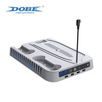 Support de refroidissement multifonctionnel DOBE pour PS5 avec station de charge RGB et double chargeur de manettes pour accessoires PS5/Slim/Pro