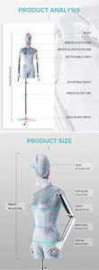 Maniquíes <span class=keywords><strong>de</strong></span> Medio Cuerpo <span class=keywords><strong>de</strong></span> ABS <span class=keywords><strong>de</strong></span> Alta Calidad RuiChen, Cubiertos <span class=keywords><strong>de</strong></span> Terciopelo, con Soporte <span class=keywords><strong>de</strong></span> Exhibición para Ventana, Brazos Ajustables para Sastre y <span class=keywords><strong>Modista</strong></span> - Product Image 2