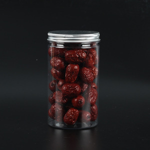 8.5*140mm round transparent <b>plastic</b> airtight <b>jar</b> with aluminum lid, suitable for tea, nuts, roasted seeds, and biscuits. - Product Image 4
