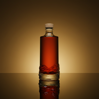 Bouteille en verre vide pour spiritueux, design montagne décoratif, capacité personnalisable, scellée en liège mat, logo personnalisé, best-seller