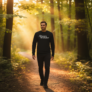 Always Wonder Camiseta de manga larga negra con cuello redondo unisex talla adulta M L XL XXL - Product Image 1