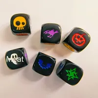 Deskjoy Halloween Party Magic Dice Set Carré Acrylique Gravé Top-RPG Accessoires de Jeux de Table en Plastique Durable