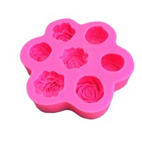 Bricolage chaud 7 pièces Rose pivoine fleur Silicone moules pour la cuisson bougie gâteau décoration fournitures saint valentin fête des mères Silicone modèle