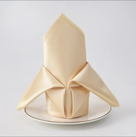 Serviette de table en tissu satiné brillant pour hôtel, restaurant, salle à manger, banquet, petite serviette pliée en forme de fleur