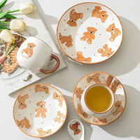 Vente en gros de fleur florale turque céramique poterie grès assiette pour restaurant
