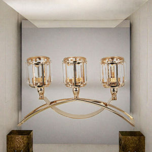 Candelabro de hierro chapado en oro de estilo europeo para decoración romántica del hogar para bodas - Product Image 2