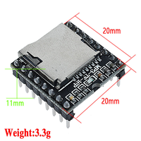 Module de lecteur MP3 WAVGAT DFPlayer Mini, carte SD, lecture audio vocale, montage sur panneau, module de développement open source