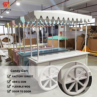 Chariot à bonbons personnalisé pour fête, en acrylique vert et blanc, présentoir à gâteaux en PVC, décoration d'anniversaire