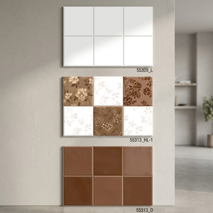 Azulejos de pared digitales Última impresión 3D Diseño decorativo de 300x450mm para paredes interiores y exteriores de baño Acabado brillante - Product Image 1