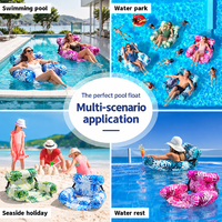 Fauteuil gonflable tropical en forme de feuille, transat flottant, hamac aquatique avec dossier pour les vacances d'été à la plage ou à la piscine - Vente en gros