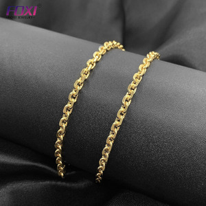 Toptan paslanmaz çelik kolye Mens 14k 18K altın kaplama dolgulu kablo Franco zincir Figaro zincir halat zinciri - Product Image 3