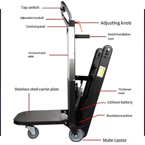 Carrello Saliscale Motorizzato, Veicolo di Trasporto Cingolato Automatico, Silenzioso, Pieghevole per Traslochi - Product Image 3