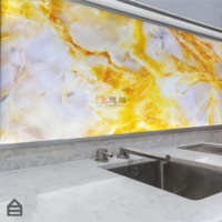 Mur d'intérieur en pierre translucide Faux albâtre rétro-éclairé Onyx conception de dalle de pierre artificielle pour la décoration murale de la maison et de l'hôtel