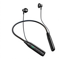 Écouteurs intra-auriculaires Baitong DPN01 à réduction de bruit longue durée, avec tour de cou, en gel souple, filaires/Bluetooth 5.0, carte TF, portée 10m, pour la course