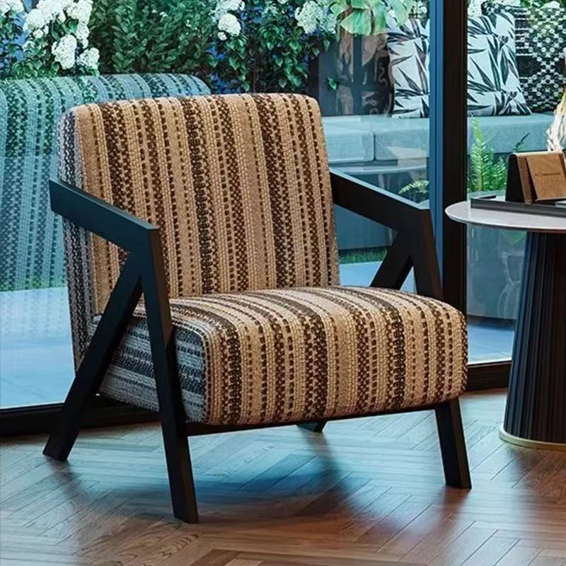 Chaise à carreaux bleu-jaune (Jacquard)