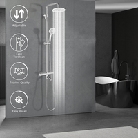 Robinet mitigeur thermostatique mural pour salle de bain, ensemble de colonne de douche avec bec de douche et robinet