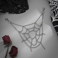 Gran oferta Hip Hop Punk gótico negro oscuro pierna cadena araña Web pierna cadena cuerpo cadena joyería para Mujeres Hombres