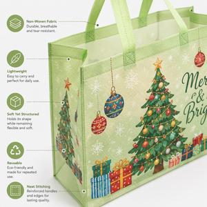 Bolsa de Tela No Tejida Navideña Reutilizable para Regalos de Empresa, Actividades de Equipo, Recuerdos de Navidad con Diseño Personalizado - Product Image 2