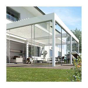 Aluminium 12x20 <span class=keywords><strong>piscine</strong></span> extérieure arches métalliques étanche pergola de jardin à persiennes rétractables avec <span class=keywords><strong>volet</strong></span> en aluminium à latte manuelle - Product Image 2