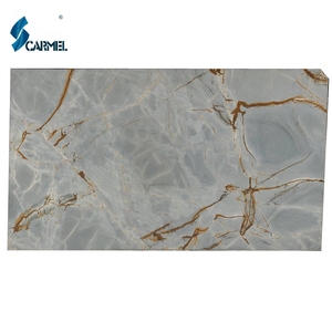 Encimera de Piedra Natural Única y de Lujo, Losa de Cuarcita Azul Profundo <span class=keywords><strong>Roma</strong></span> para Cocina Interior de Villa, Diseñada a Medida - Product Image 6