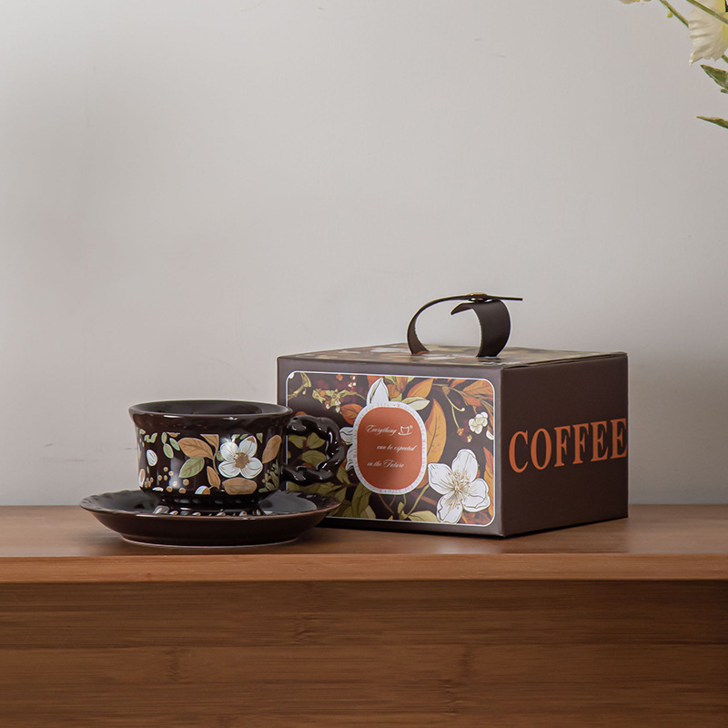 Black Deep coffee jasmine one cup one saucer-color box