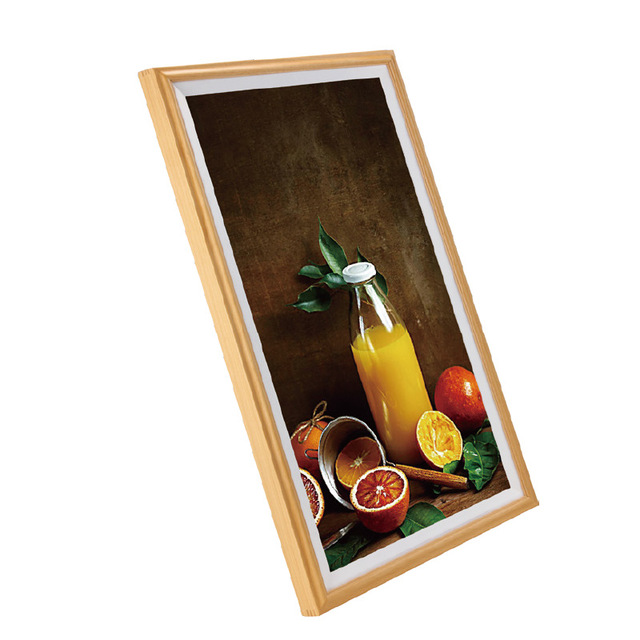 32 Inch Wood Frame Large Screen LCD Photo Frame WIFI Android Display for Commercial Signage NFT Display Exhibition Art Gallery