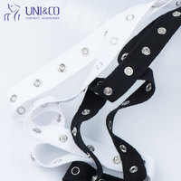 Pita Kancing Tekan Logam Ramah Lingkungan, Dapat Disesuaikan, Bahan Katun Poliester untuk Bra, Lingerie, Pakaian Bayi, Pakaian Tari, Custom