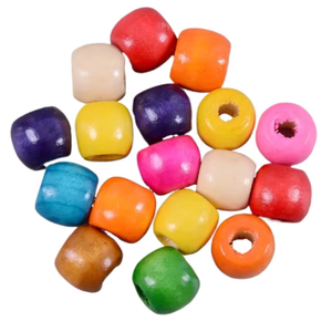 Vente chaude 100 pièces perles de cheveux en <span class=keywords><strong>bois</strong></span> multicolore 7mm trou intérieur tresse cheveux manchette pince Dreadlock accessoires outils d'<span class=keywords><strong>extension</strong></span> de cheveux - Product Image 2