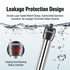 Chauffe-eau d'<span class=keywords><strong>aquarium</strong></span> en acier inoxydable JSD SOBO série HC 25W-500W réglable 12-34 ℃   Barre chauffante submersible pour <span class=keywords><strong>aquarium</strong></span> - Product Image 2