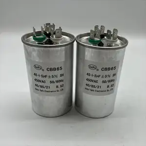 CBB65เก็บประจุแบบ Dual Run มอเตอร์45 + 5uF 45 + 7.5uF MFD 370-440 V AC คุณภาพสูง