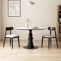 Tables de salle à manger rondes pour appartement familial en bois massif vintage français Tables de salle à manger en bois pour petits espaces