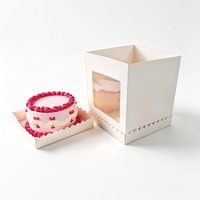 Boîte en carton carrée personnalisée avec logo pour biscuits, gâteaux et pâtisseries, emballage portable monocolore pour produits sucrés