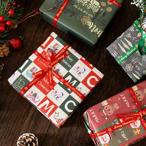 Factory <b>Christmas</b> 50*70 cm <b>Christmas</b> Gift <b>Wrapping</b> <b>Paper</b> <b>Set</b> 6 Pieces <b>Wrapping</b> <b>Paper</b> Packaging - Product Image 2
