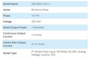 เซอร์โวไดรฟ์ Delta ASD-B3A-1021-L 1kW รุ่น B3A ซีรีส์ 220V 1/3 เฟส STO RS-485 สำหรับงานอุตสาหกรรม - Product Image 2