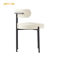 Chaises d'invités de mariage au design moderne, élégantes, en tissu velours blanc, chaise de salle à manger en bouclette