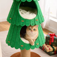 Nouveau Nid pour Chat en Sisal et Feutre, Arbre à Chat Intégré, Griffoir et Structure d'Escalade pour Chats, Idéal pour Noël