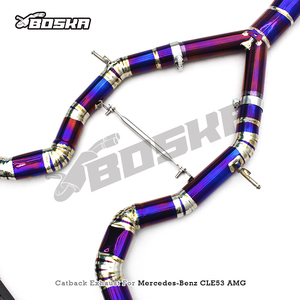 ท่อไอเสียแบบ Catback ขัดเงา หนา 1.2 มม. สำหรับ Mercedes-Benz CLE53 AMG 3.0T ปี 2024-2025 ยี่ห้อ Boska Racing ทำจากไทเทเนียม - Product Image 4