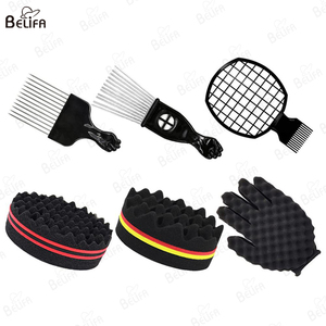 Juego de Peine permanente Herramienta de cuidado de trenza sucia africana, peine en forma de esponja, peine de inserción de aguja de acero - Product Image 1