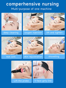 เครื่องดูแลผิวหน้า 10 in 1 ไดมอนด์เดอร์มาเบรชั่น ออกซิเจนเฟเชียล ไฮโดรเทอราปี H2o2 อุปกรณ์ดูแลผิวหน้าอเนกประสงค์ ทำความสะอาดล้ำลึก กำจัดสิว - Product Image 3
