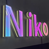 Letrero Publicitario Personalizado con Letras de Espejo Infinito LED 3D, Acrílico Multicapa, Impermeable, DC 12V, Color y Forma Personalizables, Comercial