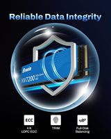 قرص صلب داخلي من نوع Biwin NV7200 SSD PCIe 4.0 NVMe M.2 2280 لأجهزة الكمبيوتر المحمولة والمكتبية (سرعة قراءة 7200 ميجابايت/ثانية، سعة 2 تيرابايت)